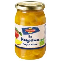 Mangostücke im Glas