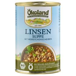 Linsensuppe mit Würstchenscheiben