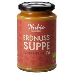 Erdnusssuppe mit gelber Paprika