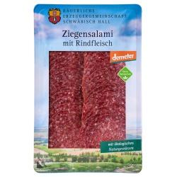 Ziegensalami mit Rindfleisch, geschnitten