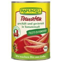 Tomaten, geschält und geviertelt